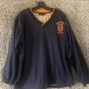 Beautiful Mens pullover Windbreaker Navy Bleu Size L